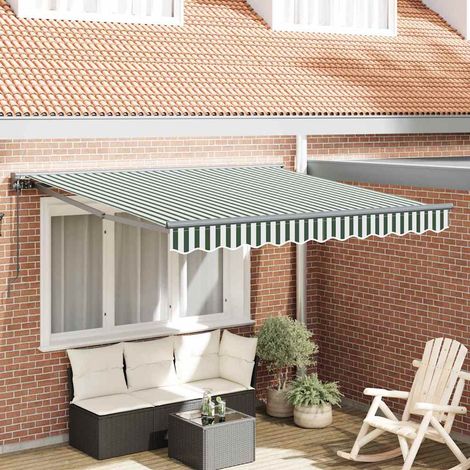 Toldo Retráctil Manual Verde y 350x250 cm tela vidaXL (1/5)