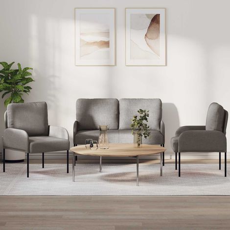 Sofagarnituren 3 pcs Taupe 115 x 56 x 80 cm Sperrholz (1/5)