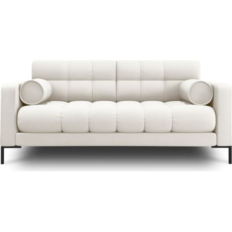 Canapé 2 places en tissu structurel beige clair (1/5)