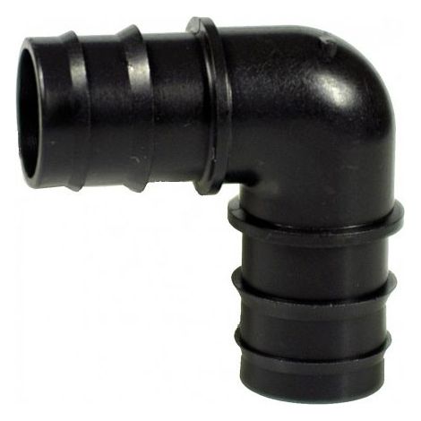 Gomito a 90° portagomma ø 16 x 16 ad incastro per tubi in PE Pn4 e Pn6 IP6405000N160