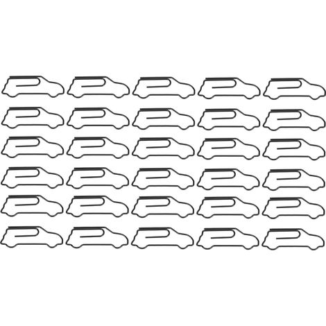 30 pièces de trombones assortis en forme de voiture, pour la création de maquettes en métal et la décoration (noir). (1/5)