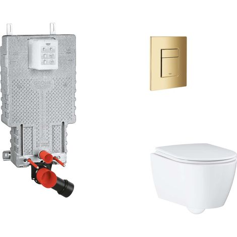 Grohe Uniset - Set bâti-support, cuvette, abattant SoftClose, plaque de déclenchement Skate Cosmopolitan, Cool Sunrise SANI15BB4117 (1/2)