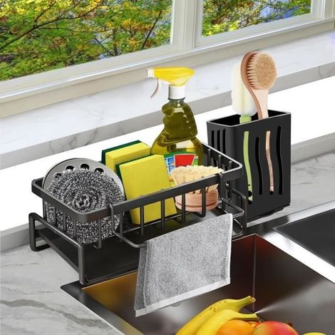 Organisateur de cuisine - Inox - Rectangulaire - 1 bac - Antirouille - 23x9x9.5cm (1/4)