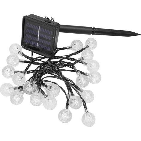 Guirlande lumineuse solaire de 2/5 mètres, 20/50 ampoules LED, blanc chaud, lampe décorative (01) (1/5)