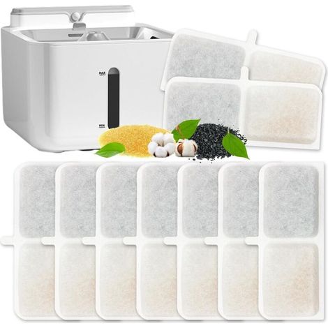 9er-Pack Filter für Katzenbrunnen, Ersatzfilter für Katzentrinkbrunnen, Filter mit Aktivkohleharz (1/4)