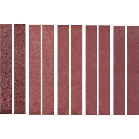 30x330mm 10 paquets de bandes abrasives (2 de chacun de 120 240 400 800 1000 grains) papier de verre à bande d'oxyde d'aluminium papier de ponceuse pour