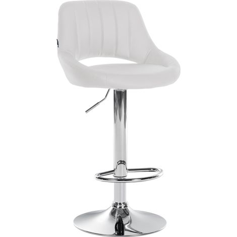 Taburete de bar Milet en polipiel Blanco Cromado