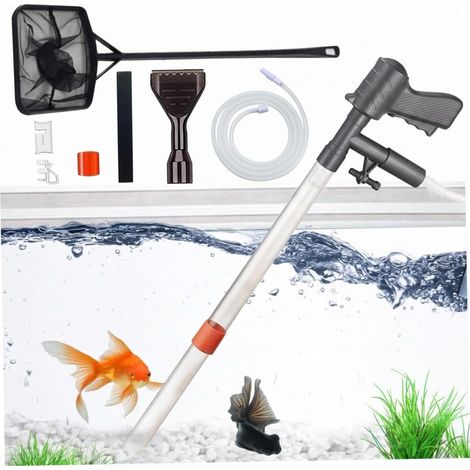 Kit aspirateur de gravier pour aquarium avec filtre 3D et double pompe à air pour nettoyer le gravier et le sable (1/5)