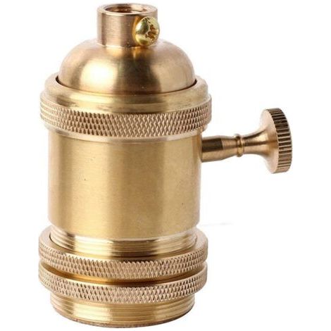 LaBlanc - Culot de Lampe avec Interrupteur en Cuivre Laiton Vintage Douille Support pour Rétro Edison Style Ampule E27 (1/5)