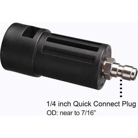 Adaptateur Nettoyeur Haute Pression - 1/4 Pouces - Compatible Serie Karcher K2 K3 K4 K5 K6 K7 - Acier Inoxydable - 1 Pièce (1/5)