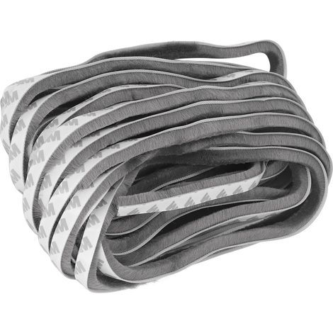 Joint d'étanchéité auto-adhésif pour fenêtres et portes, isolation phonique et coupe-vent, protection contre la poussière, gris 9 x 9 mm (1/5)