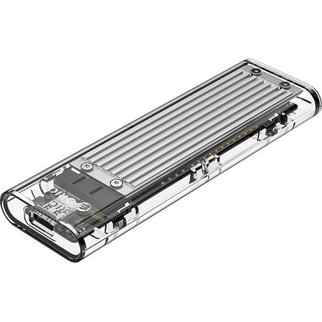 Box esterno per hard disk TCM2-C3 M.2 nvme USB-C 10Gb/s - Grigio trasparente (1/3)