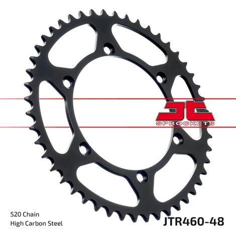 Pignon arrière JTSPROCKETS en acier au carbone, 48 dents, pour chaîne 520 (1/2)