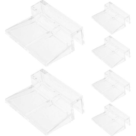 Supports pour couvercles d'aquarium en verre, 6 unités, acrylique transparent, installation sécurisée sans cadre.-AquaForge (1/5)