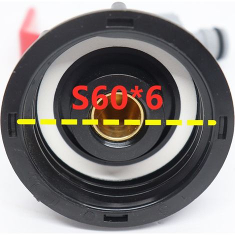 Robinet à 6 pans en fil épais avec poignée rouge, accessoires de raccordement pour vanne de conteneur IBC, adaptateur pour conteneur d'une tonne S606 vers robinet en laiton 3/4 pouce (1/5)