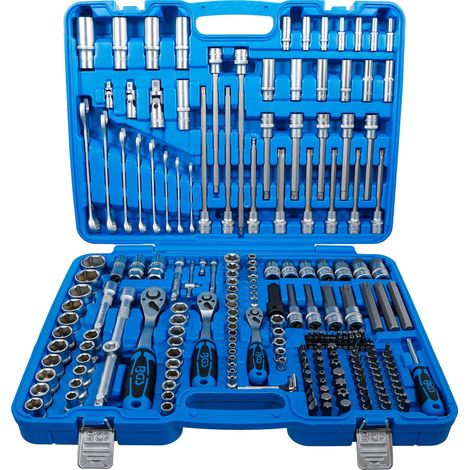 Bgs Kit de Dados Completo 214 piezas acero azul (1/4)