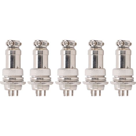 Lot de 5 connecteurs aviation mâles et femelles pour panneau d'alimentation, châssis, fixations métalliques GX16 16 mm 450 V 6 broches (1/5)