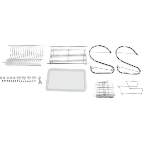 Égouttoir à vaisselle à 2 niveaux, rangement soigné, protection antirouille, style planche à découper (1/5)
