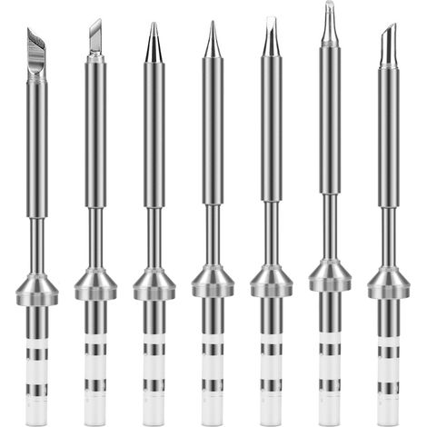Lot de 7 mini embouts de fer à souder en acier inoxydable de rechange pour TS100 (7 types) (1/5)