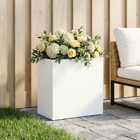 vidaXL Macetero de Jardín Blanco 50 x 30 x 50 cm (1/5)