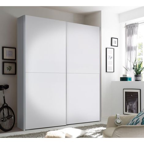 Armadio Scorrevole 2 Ante Bianco Laminato 170x59x195 cm (1/4)