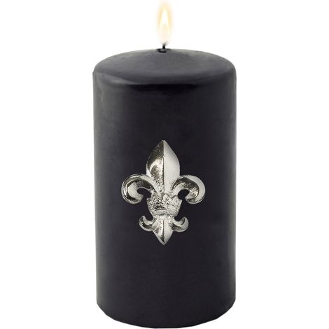 Lot de 4 Broches pour Bougies Fleur de Lys en Aluminium Nickelé Argenté, Hauteur 6,5 cm - PANGIVO (1/5)