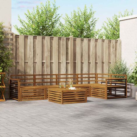 vidaXL Outdoor Sofa Set 6 pcs Natural (1/5)