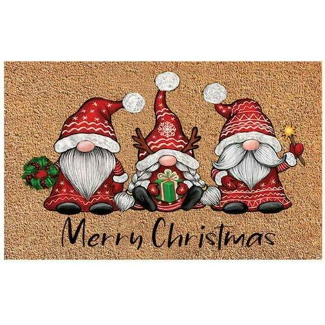 Zerbino con gnomo di Natale, zerbino di benvenuto "Buon Natale", zerbino 40x60 cm