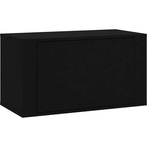 Maison Exclusive - Armoire à chaussures murale Noir 70x35x38 cm Bois d'ingénierie (1/5)