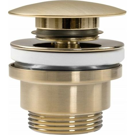 [NEVER USED] Universal Click-Clack Waschbeckenstöpsel mit Goldbürste