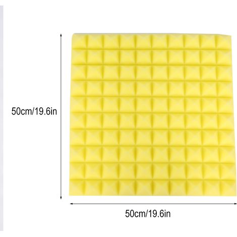 Mousse acoustique pyramidale polyuréthane 50x50x5cm 6 pièces, haute densité et ignifuge, absorption sonore pour studios, home cinéma. (1/5)