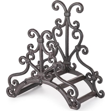 Heavy Duty Cast Iron Garden Hose Holder - Wall Mounted Garden Hose Holder - Large Hose Storage Space - Metal Hose Holder for Indoor and Outdoor Use (1/5)