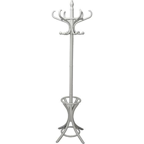 Porte-manteau élégant bois blanc pour intérieur chic - Blanc éclatant et naturel (1/2)
