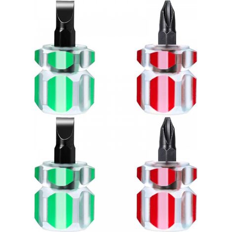 Lot de 4 mini tournevis courts pour machine à coudre avec tête plate et tête cruciforme, petits outils de couture (1/5)