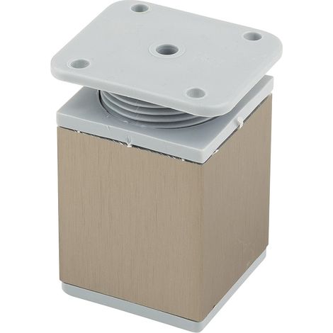 FA009 60 mm verstellbarer Möbelfuß, Edelstahl/graue Kunststoffoberfläche SANS MARQUE