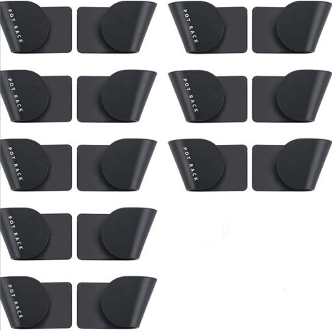 Lntyq Lot de 8 paires de supports muraux pour couvercles de casseroles, réglables, pour porte d'armoire, pour casseroles et poêles, pour la cuisine (1/5)