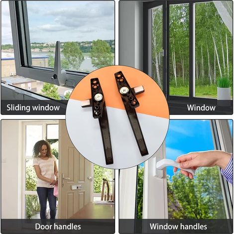 Stück Fenstergriffe aus Aluminiumlegierung, universelle Ersatzfenstergriffe, links und rechts verriegelbar mit Schraubbefestigung für Aluminium-Drehkipptüren und -fenster (1/4)