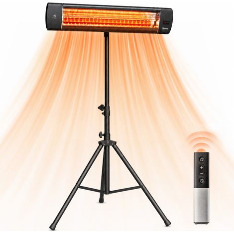 Chauffage de terrasse infrarouge 2500 W avec commandes tactiles et télécommande, 3 niveaux de chauffage, pied réglable en hauteur (1/5)