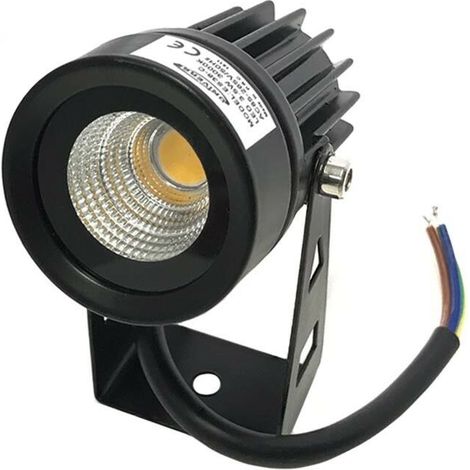 Faretto Led Cob 3.5 W Proiettore Da Giardino Staffa A Parete Luce Calda
