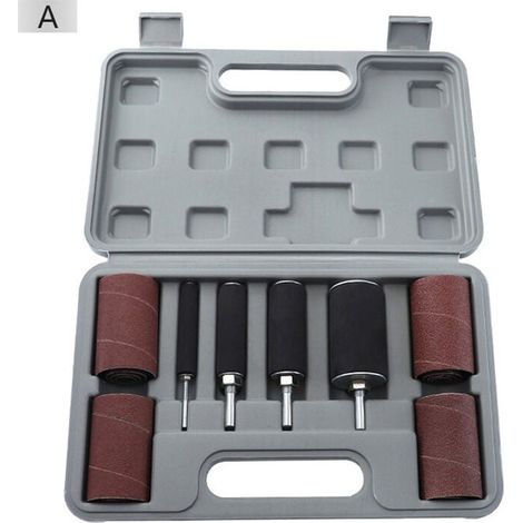 Kit levigatrice a tamburo, set di utensili per levigatrice a tamburo, manicotti di levigatura del mandrino, 20 pezzi con custodia per trapano