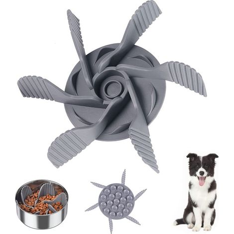 Gamelle d'alimentation Lente,Anti Glouton Insérer Chien Gamelles Slow Food Inserter pour Chiens Favorise Alimentation Saine et Digestion Lente Fixée par 19 Petites Ventouses (1/5)