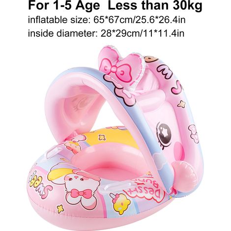 Bouée bébé avec pare-soleil, protection solaire UPF 50+, siège auto (1/5)