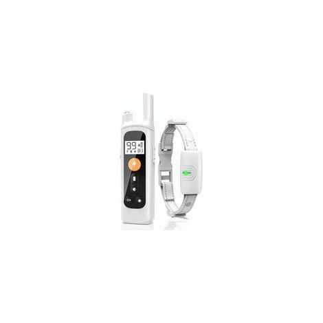 Collier anti-aboiement pour chien avec (890 m), collier de dressage électrique avec 3 modes de dressage, collier anti-aboiement pour chiens de 27 à 45 kg, étanche,,Blanc