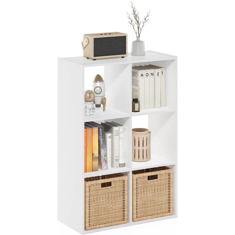 Étagère À Livres, Étagère 3X2, Meuble De Rangement Cubique, 29,5 X 61,5 X 91,2 cm, pour Salon, Chambre, Bureau, Blanc (1/5)