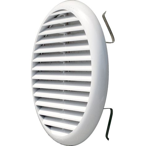 La Ventilazione TUR160B TUR160B-Y Griglia Plastica con Molle, Bianco, 175 mm, ø175 mm