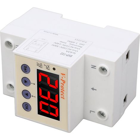 Protecteur de tension réglable 63A SVP-722 AC220V, dispositif de protection sur/sous-tension à réarmement automatique, modèle export grande taille, disjoncteur de surtension industriel. (1/5)