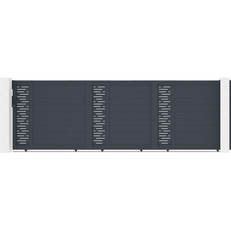 Portail coulissant 5m ARLBERG H.160 aluminium gris (1/5)