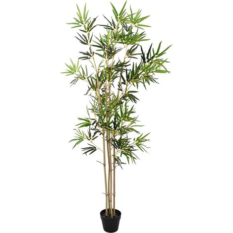 vidaXL Árbol de Bambú Artificial Verde 75,5 x 18 x 175 cm Tela y Bambú (1/2)