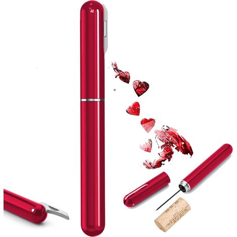 Tire Bouchon,Tire-Bouchon à Pression d'air 7S Cork Pops Out,Tire Bouchon Pompe à Air,Tire Bouchon Air Comprimé,Tire Bouchon Air Pression Avec Coupe-capsule,Ouverture de Bouteille Portable Accessoire(r (1/5)