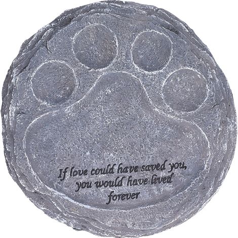 Pierre tombale commémorative pour animaux de compagnie en résine, marqueur funéraire pour chien et chat pour jardin, couleur pierre (1/4)